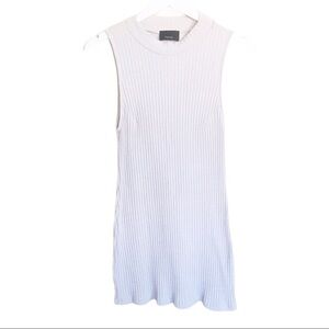 LUMIERE (Nordstrom) Sleeveless Ribbed Mini Dress With Mock Neck Grey Size Small